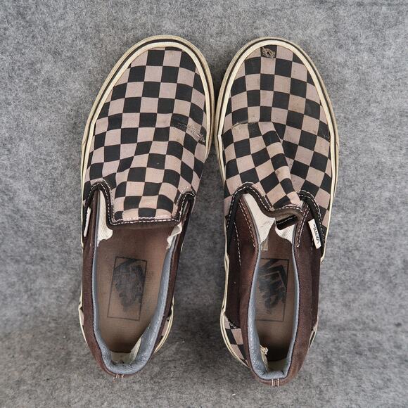 Vans Shoes Womens 6.5 Classic Slip On Sneakers Checkered Casual Canvas Skate - Picture 10 of 14